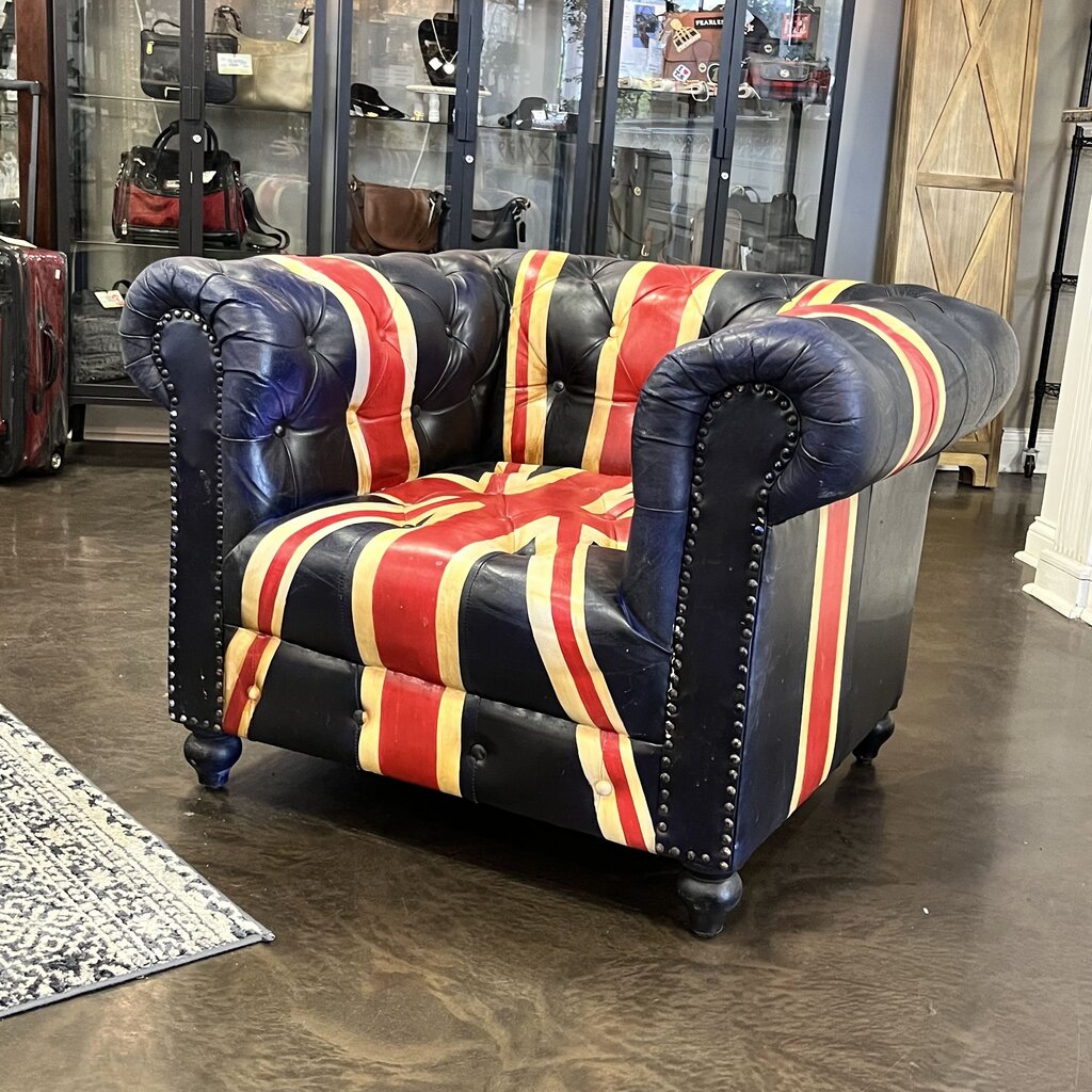 Orig Price $1495 - Union Jack Leather Club Chair