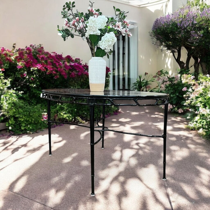 Orig Price $3000 - Faux Bamboo Glass Table