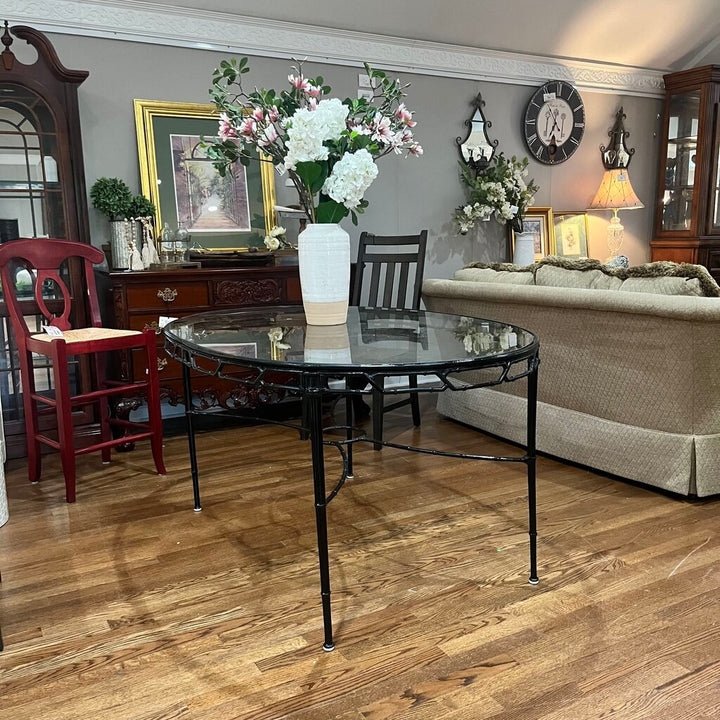 Orig Price $3000 - Faux Bamboo Glass Table