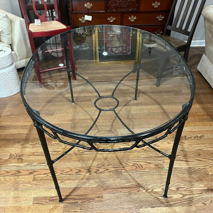 Orig Price $3000 - Faux Bamboo Glass Table