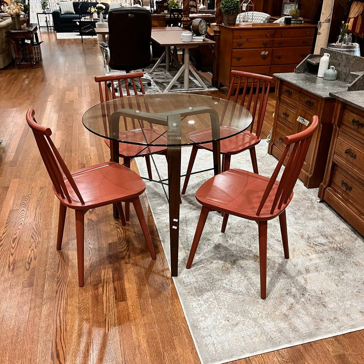 Orig Price $1200 - Glass Dining Table w/ 4 Chairs