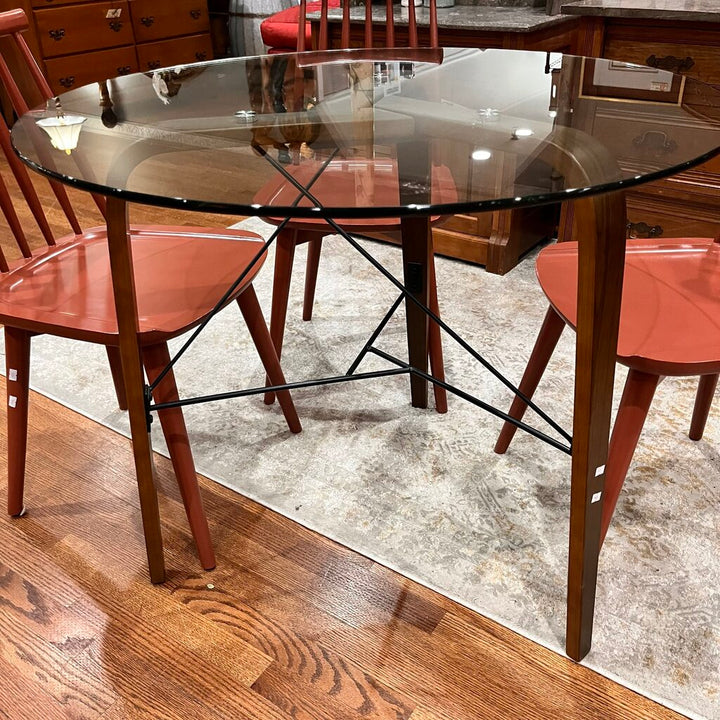 Orig Price $1200 - Glass Dining Table w/ 4 Chairs