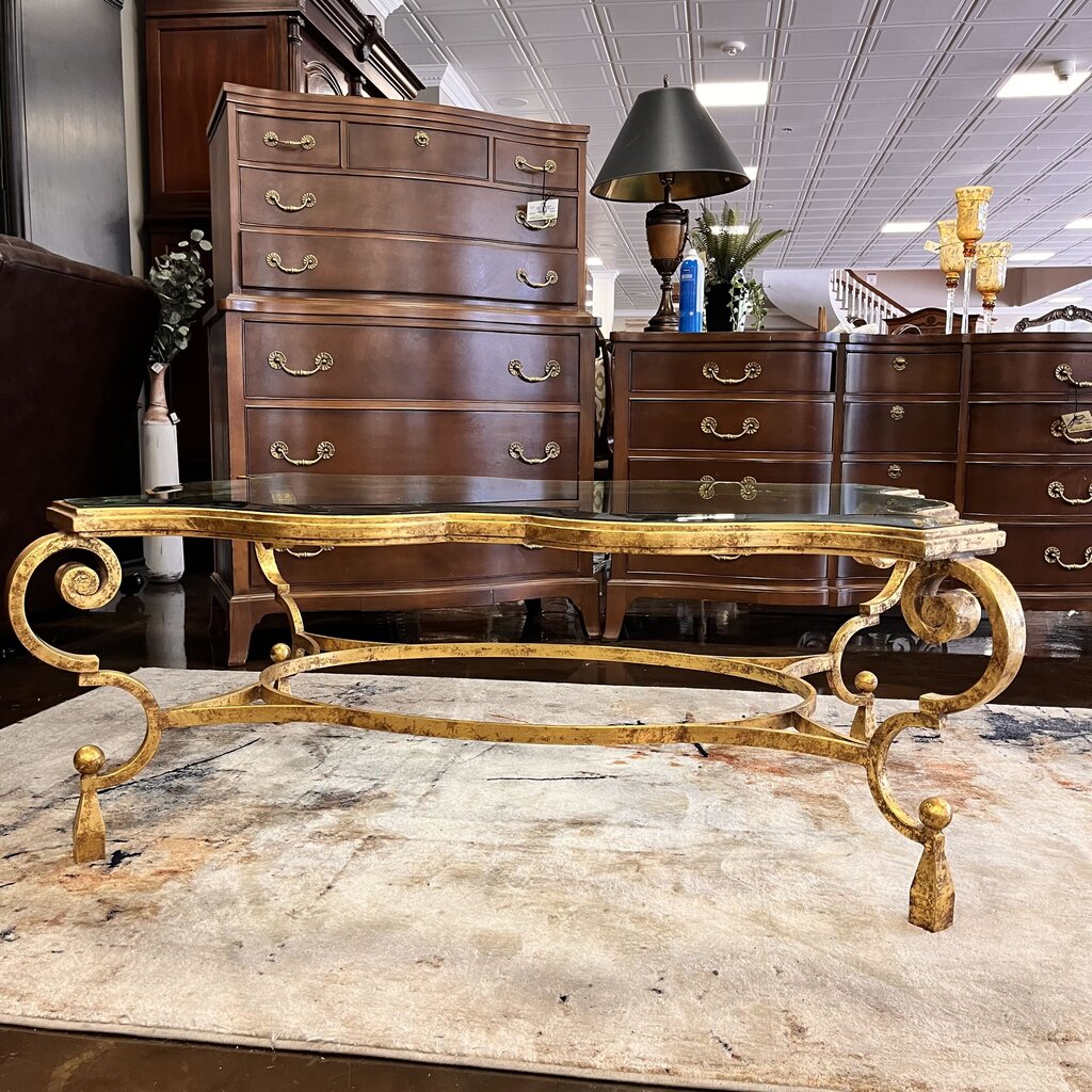 Glass Ornate Cocktail Table