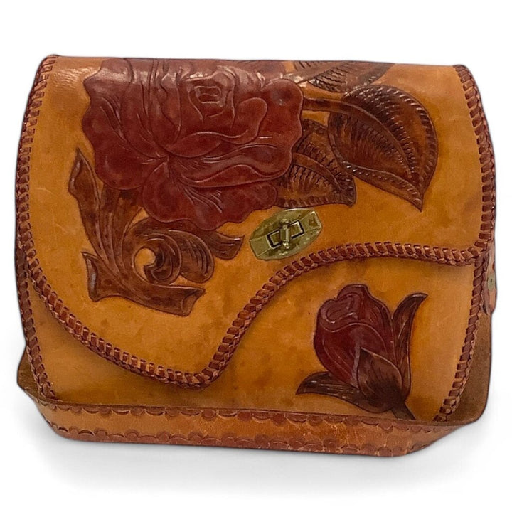 Leather Floral Handbag