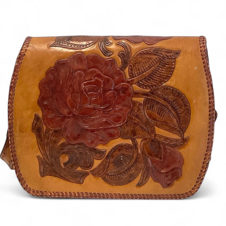 Leather Floral Handbag
