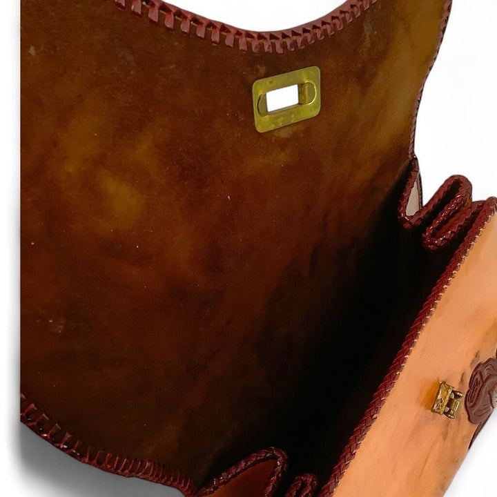 Leather Floral Handbag