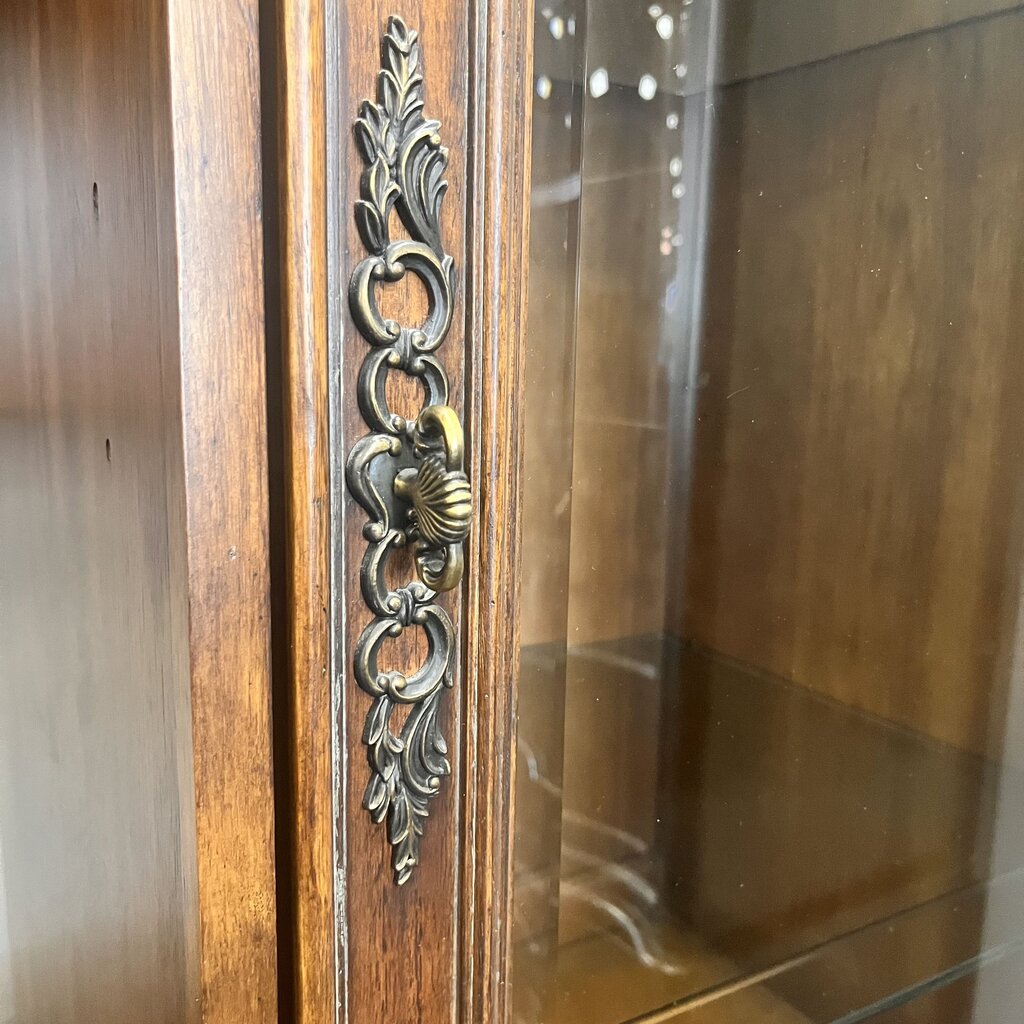 Media Center w/ Glass Door Cabinets
