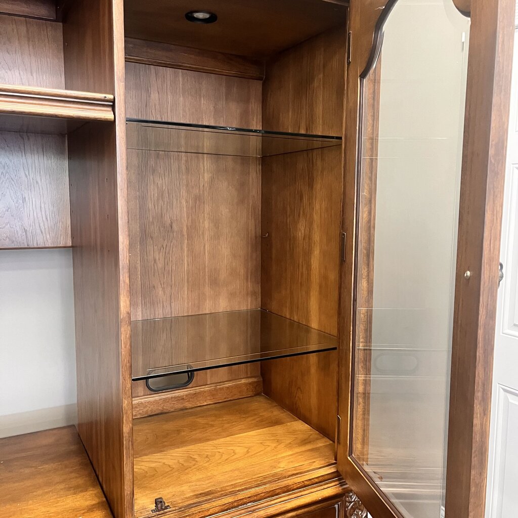 Media Center w/ Glass Door Cabinets