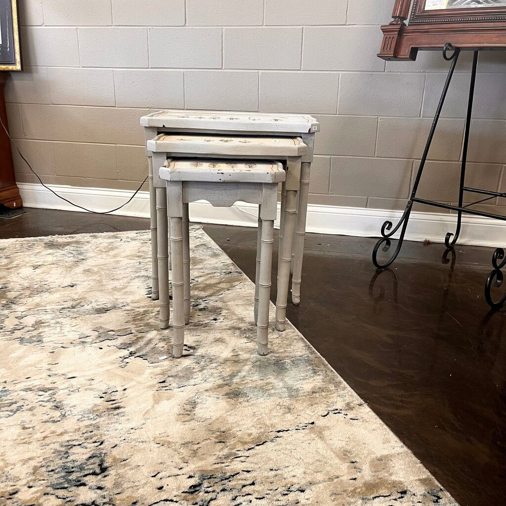 Nesting Tables w/ Feather Motif