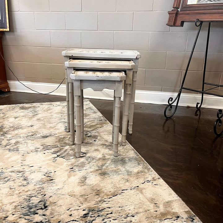 Nesting Tables w/ Feather Motif