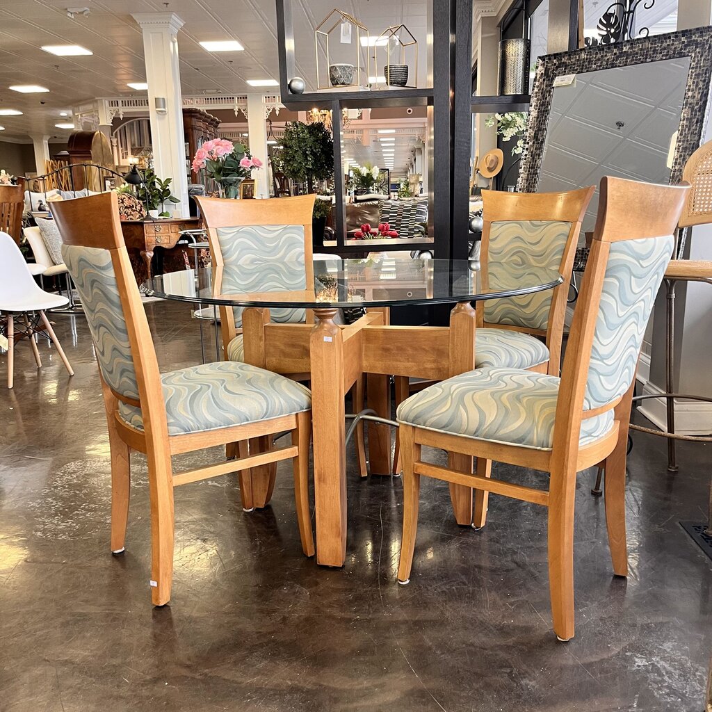 Orig Price $3500 - Glass Dining Table w/ 4 Chairs