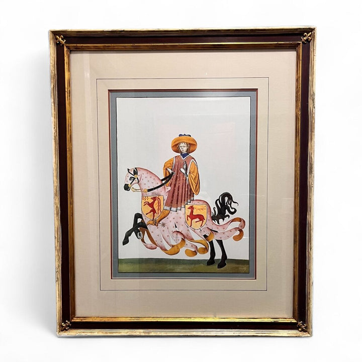 Italian Knight Framed Lithograph