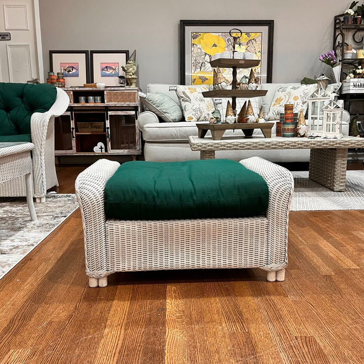 Wicker Ottoman w/ Cushion