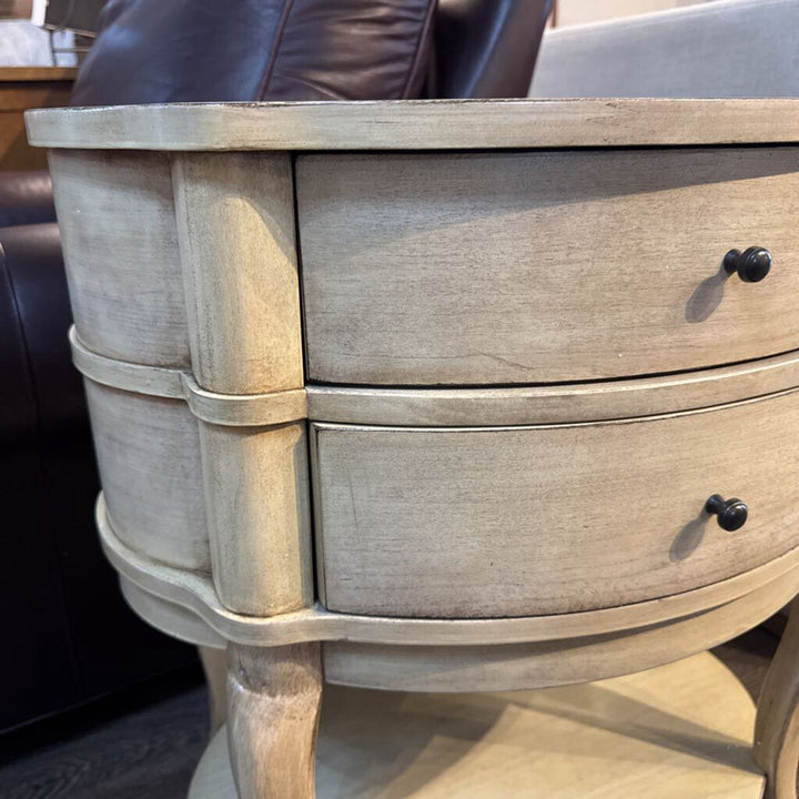 Jarvis Oval 2-Drawer Side Table