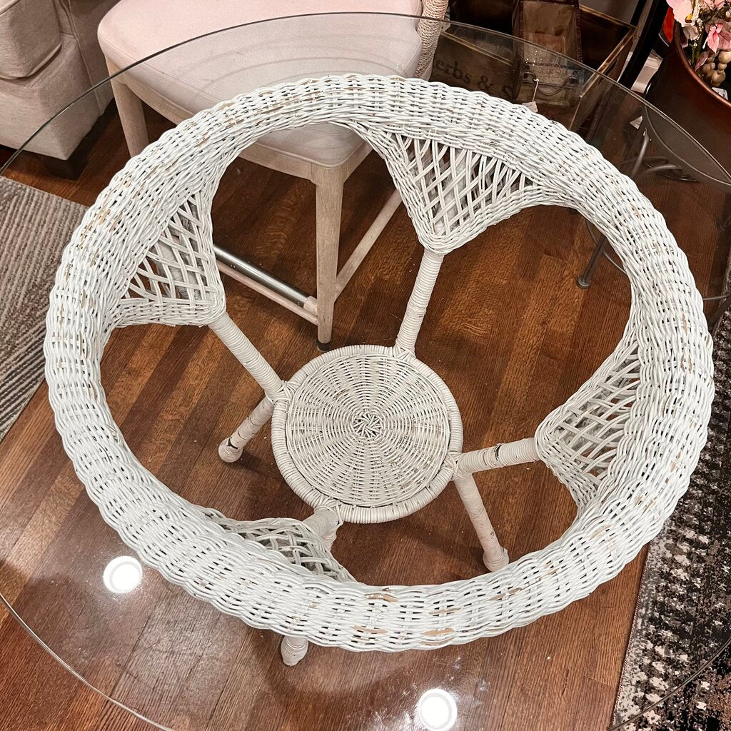 Wicker table w/ Glass Top