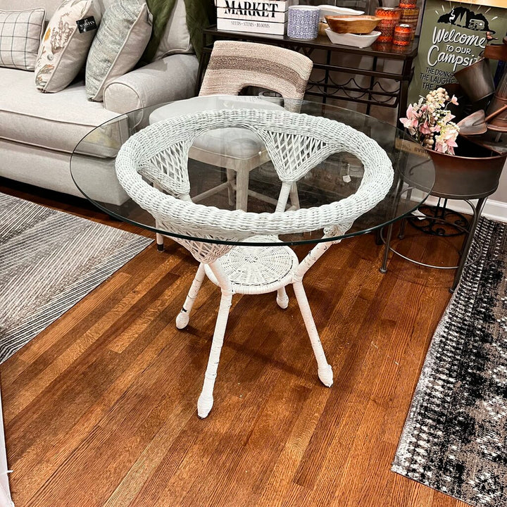 Wicker table w/ Glass Top