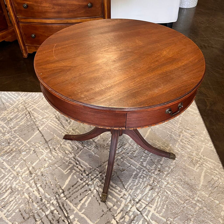 Round Side Table w/ Drawer