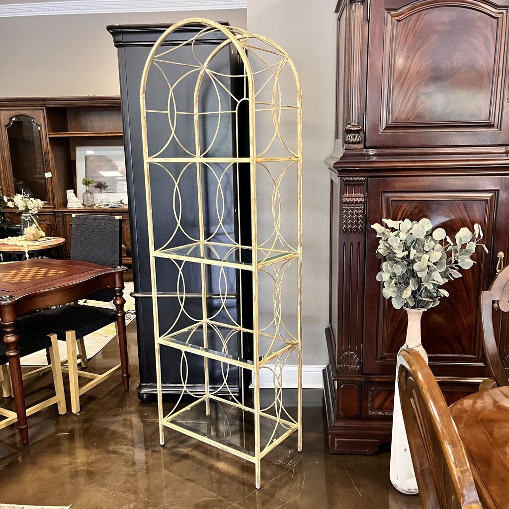 Metal Arch w/ Glass Shelves