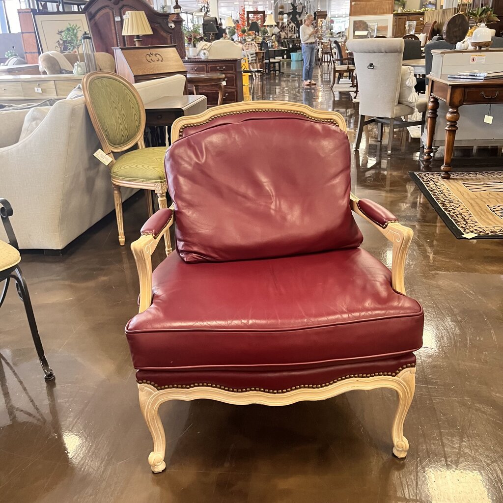 Orig Price $2909 - Leather Chair & Ottoman
