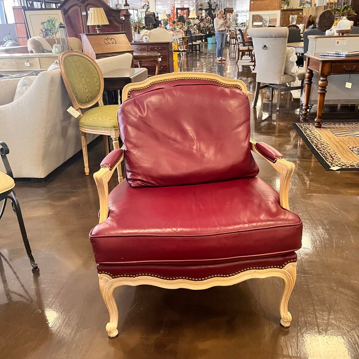 Orig Price $2909 - Leather Chair & Ottoman