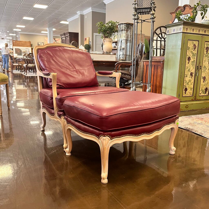 Orig Price $2909 - Leather Chair & Ottoman