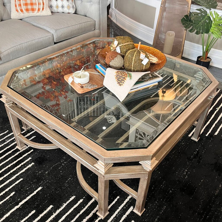 Orig price $2200 - Metal & Glass Cocktail Table