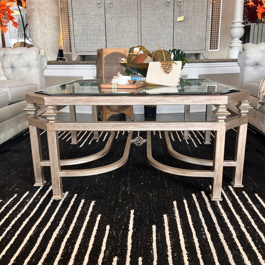 Orig price $2200 - Metal & Glass Cocktail Table