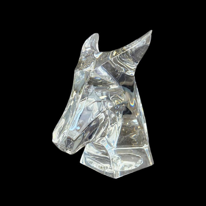 Crystal Horse Head Paperweight Figurine