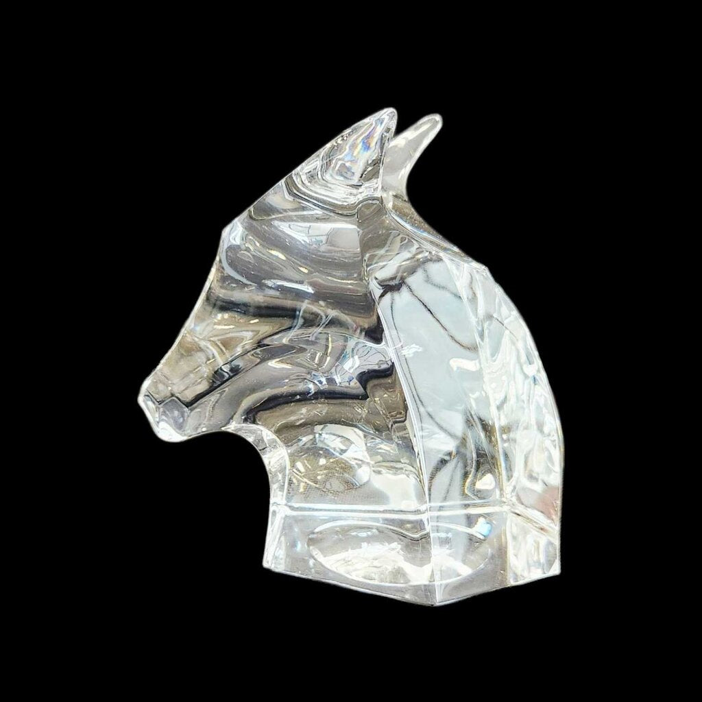 Crystal Horse Head Paperweight Figurine