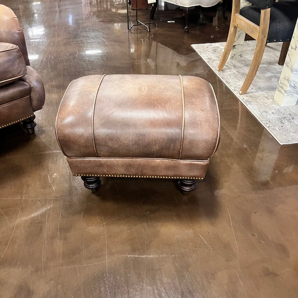 Orig Price $2200 - Leather Chair w/ Ottoman