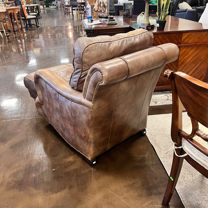 Orig Price $2200 - Leather Chair w/ Ottoman