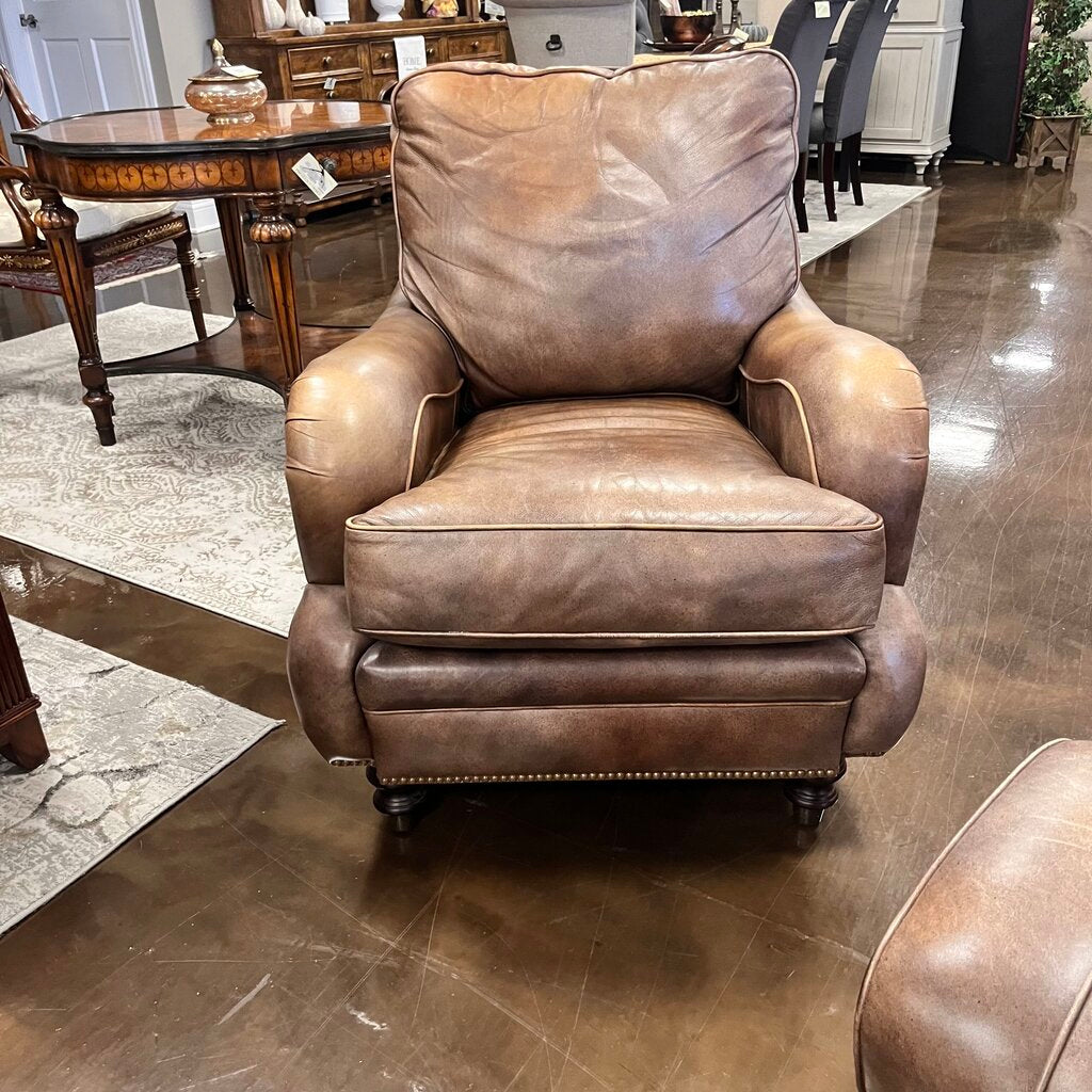 Orig Price $2200 - Leather Chair w/ Ottoman