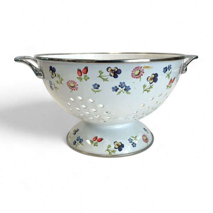 Petite Fleur Enameled Stainless Steel Colander