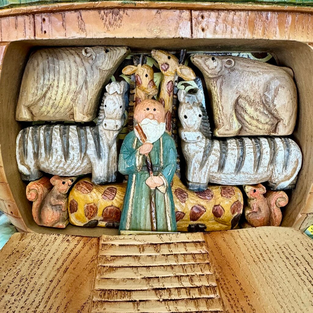 Orig. Price $160 - Vintage Noah's Ark Figurine with Magnetic Animals