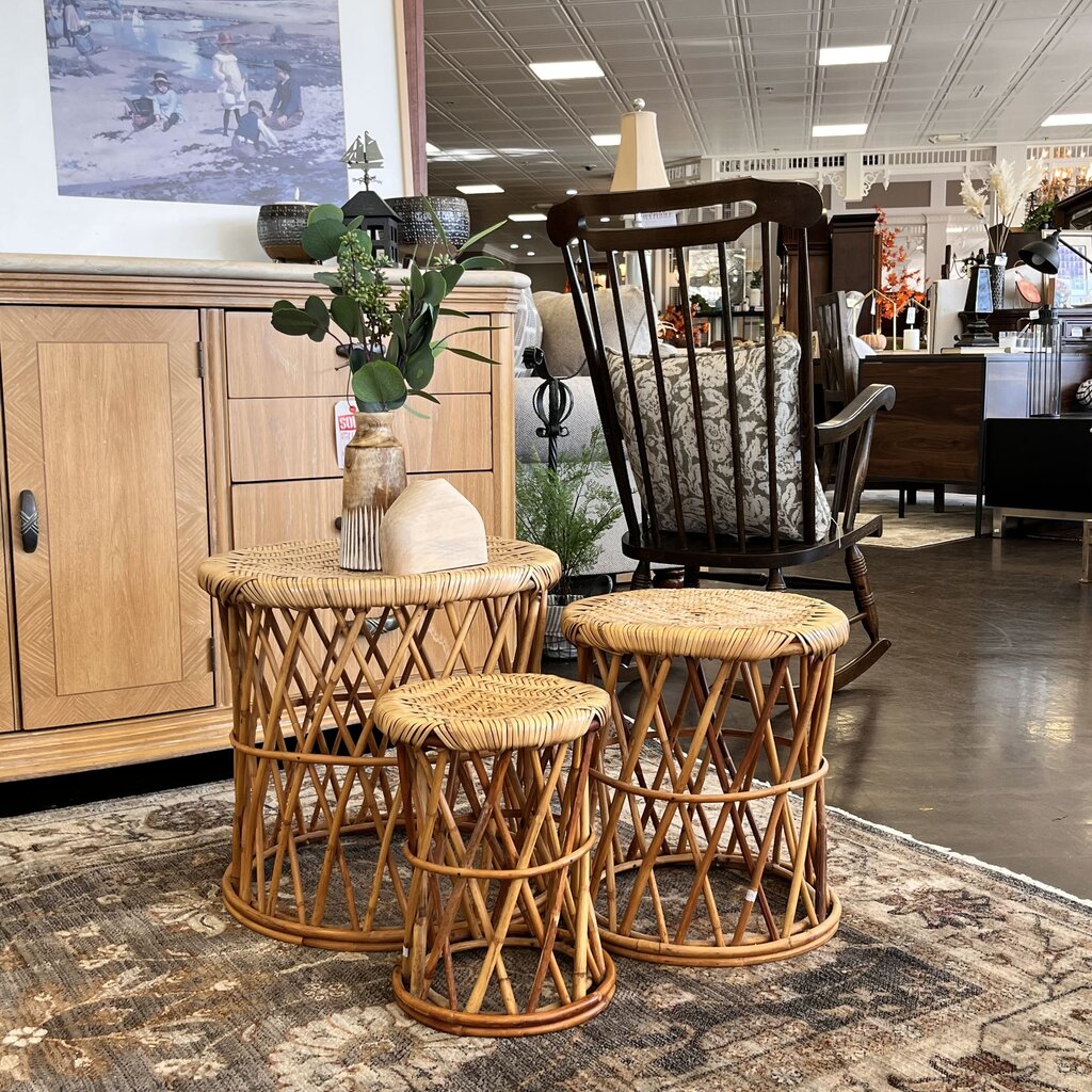 Rattan Stools (Set of 3)
