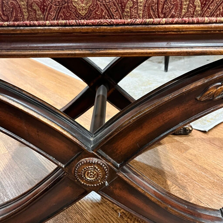Upholstered X-Base Ottoman