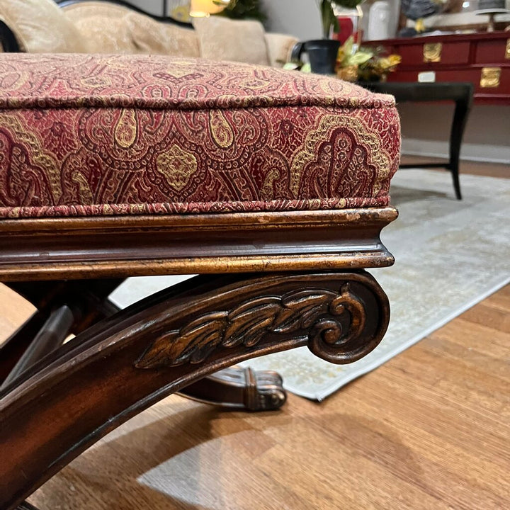 Upholstered X-Base Ottoman
