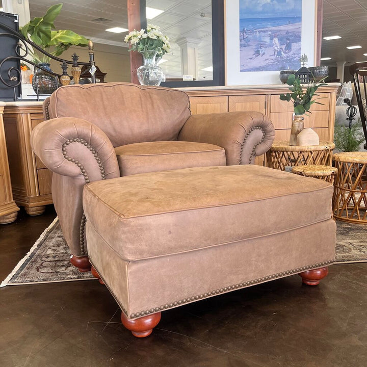 Leather Chair & Ottoman
