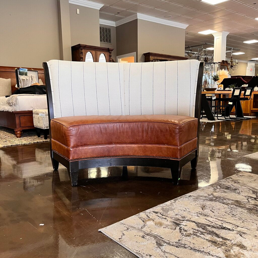 Semi Circle Leather Bench