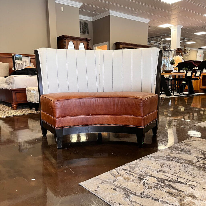Semi Circle Leather Bench
