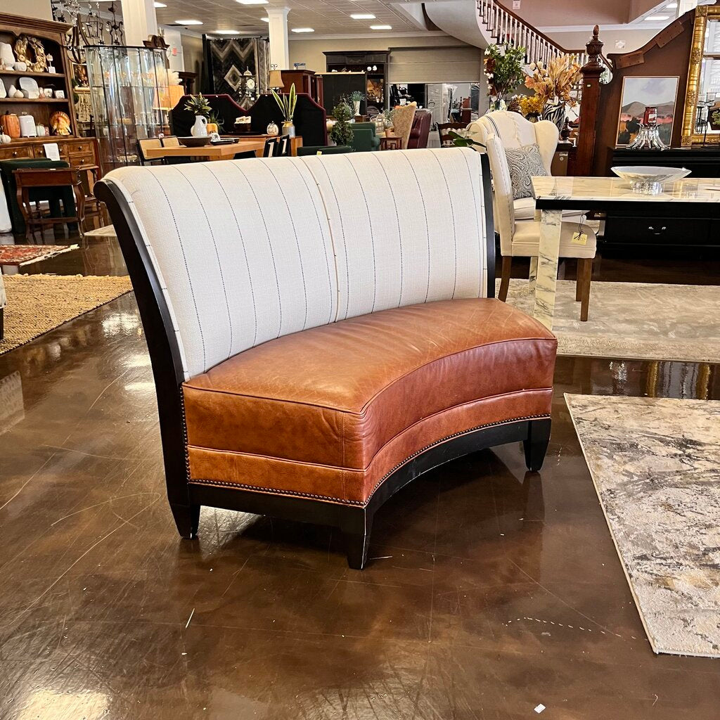 Semi Circle Leather Bench
