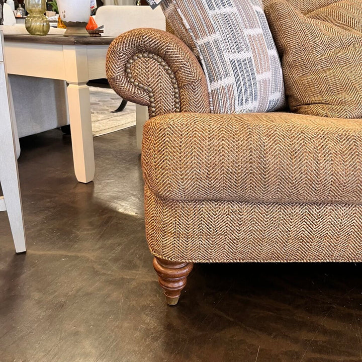 Tweed Sofa w/ 2 Throw Pillows