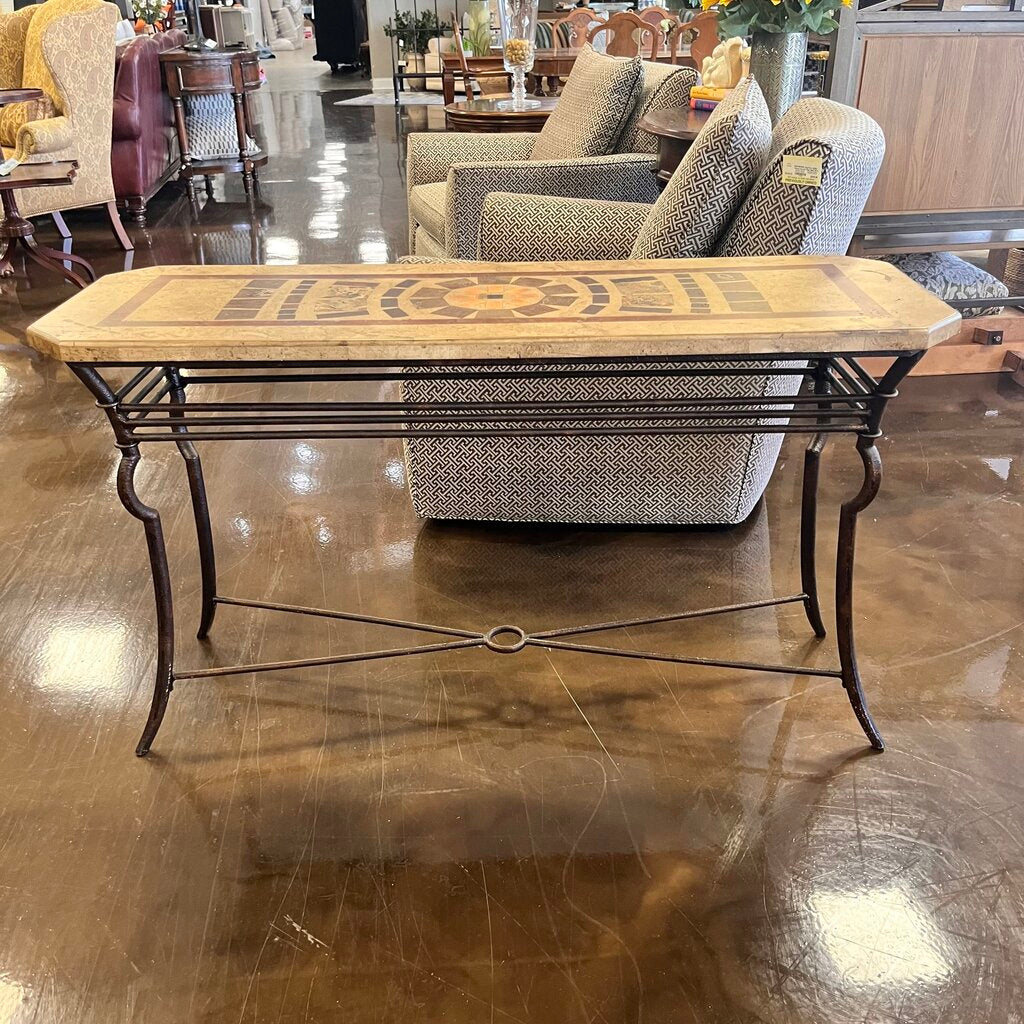 Orig Price $650 - Sofa table w/ Inlaid Top