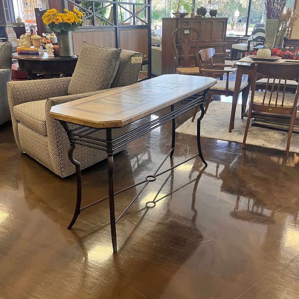Orig Price $650 - Sofa table w/ Inlaid Top