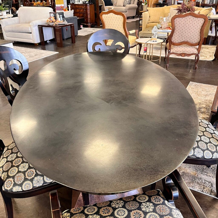 Orig Price $4000 - Metal Dining Table w/ 5 Chairs