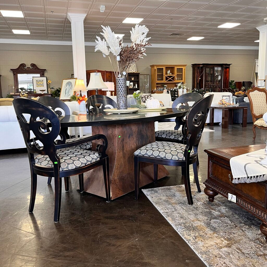 Orig Price $4000 - Metal Dining Table w/ 5 Chairs