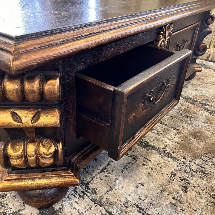 Orig Price $2000 - Carved Cocktail Table w/ Storage