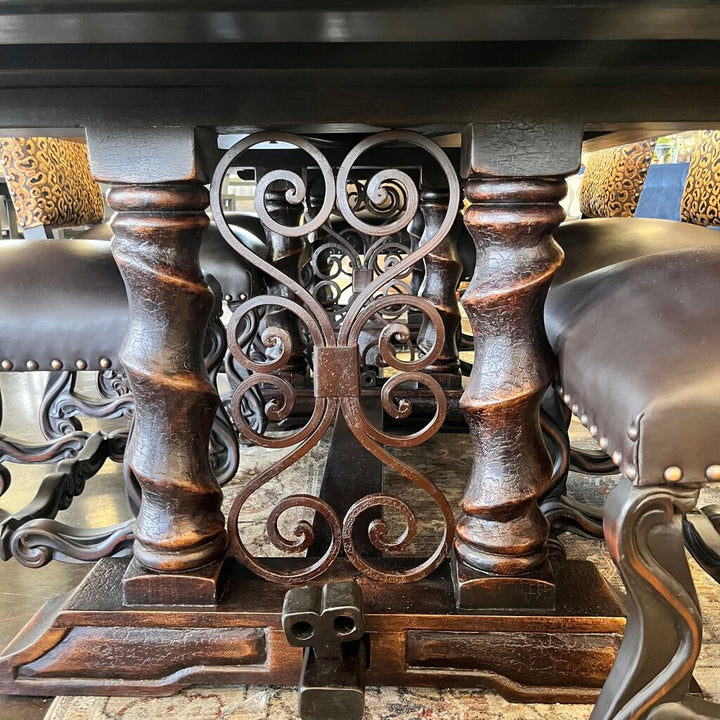 Orig Price $12000 - Ornate Dining Table w/ 8 Chairs