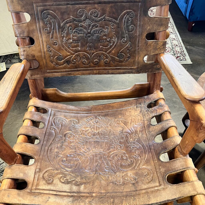 MCM Leather Rocking Chair