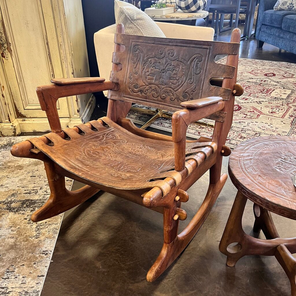 MCM Leather Rocking Chair